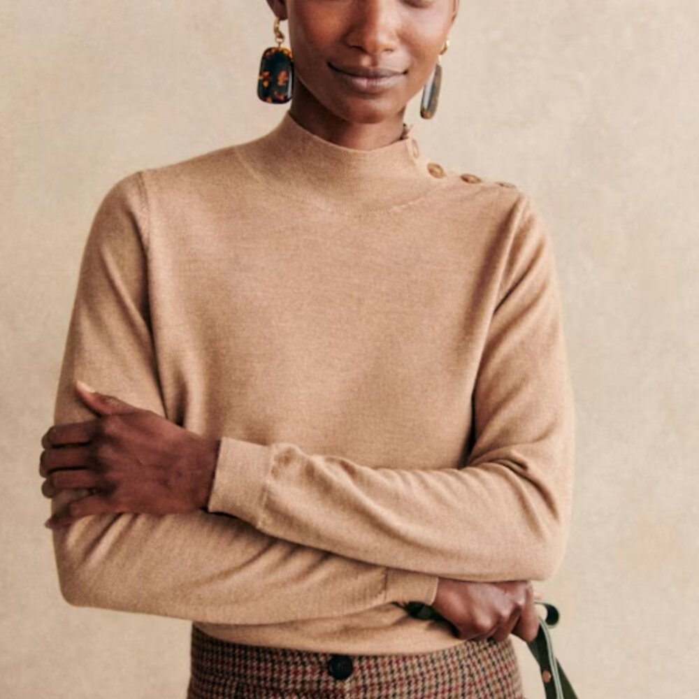 Sezane Jacob Jumper, Camel, Large